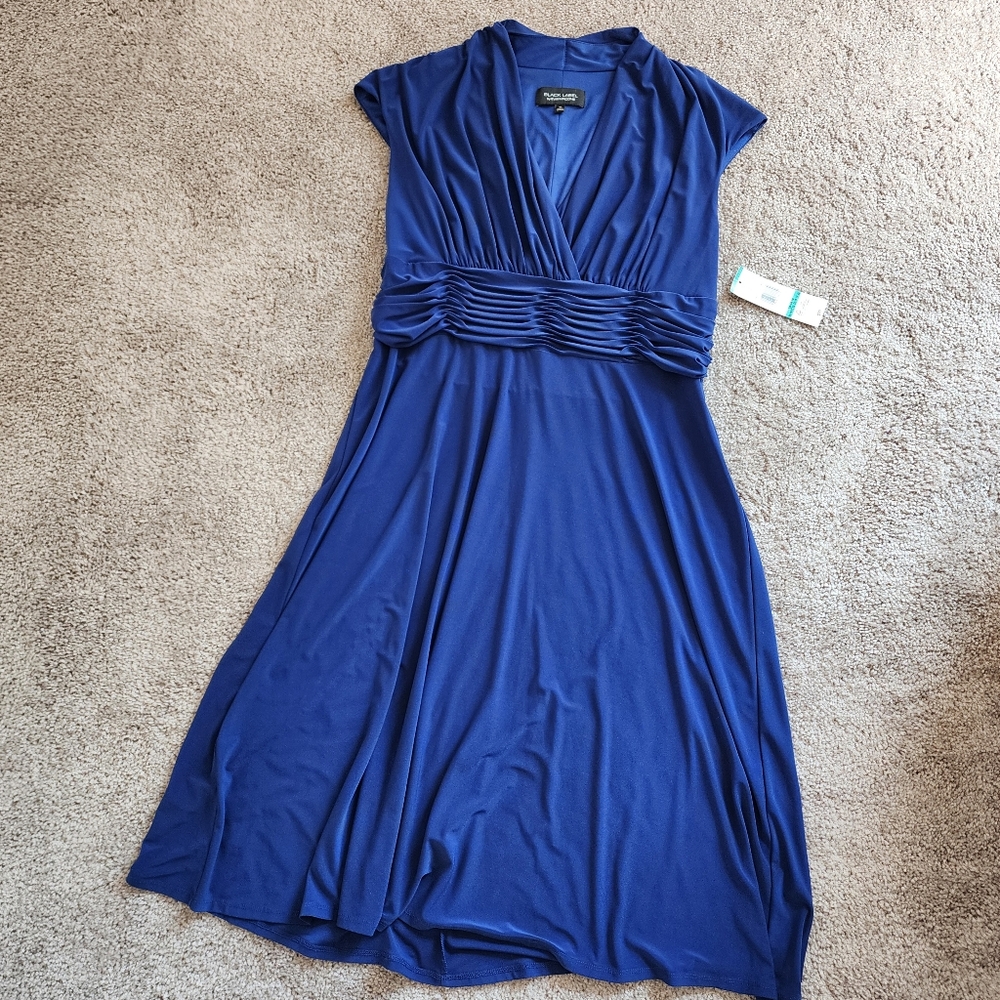 Evan Picone Royal Blue v neck Dress